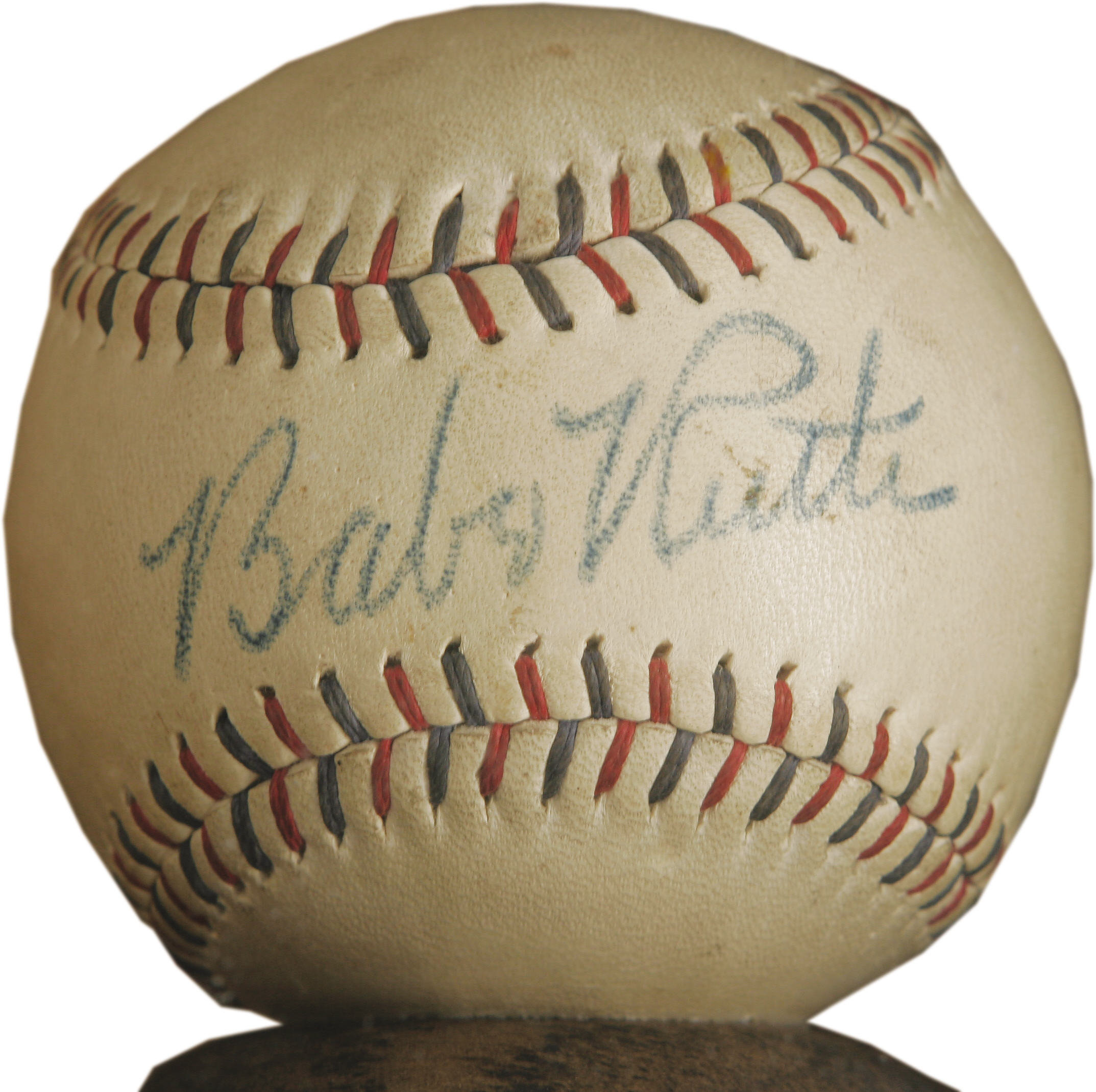 1948 Babe Ruth Single Signed Baseball. The Consignor's Notarized 