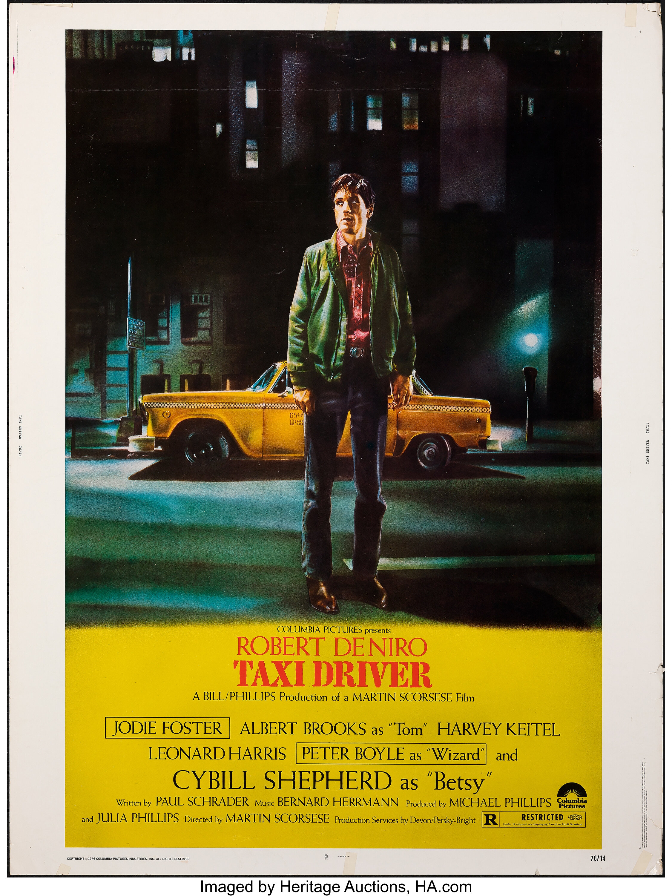 Taxi Driver (Columbia, 1976). Rolled, Very Fine. Poster (30