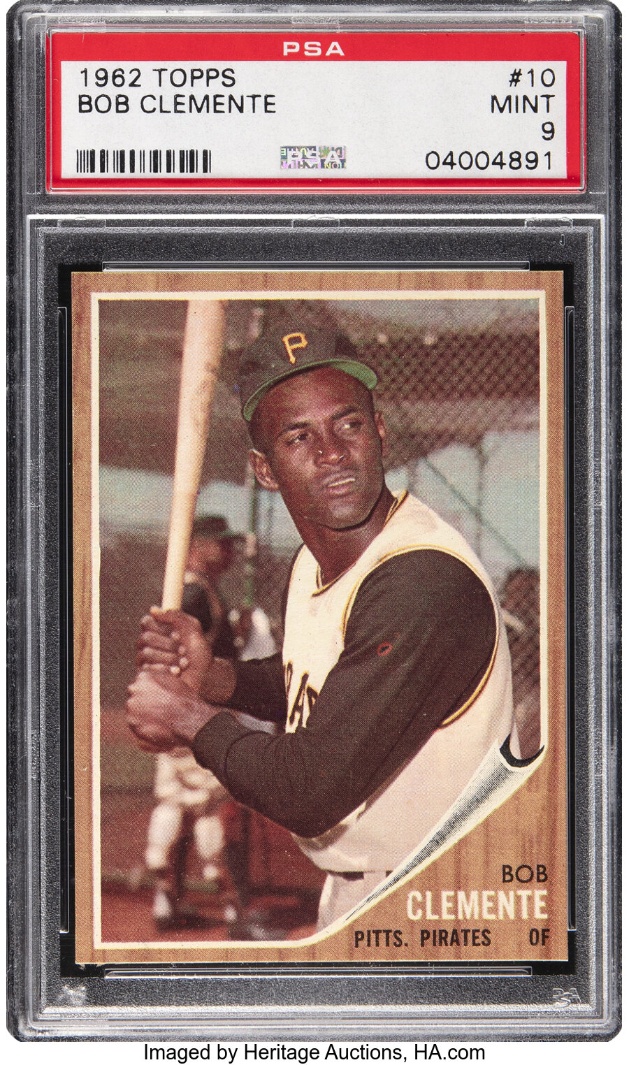 1962 Topps Roberto Clemente #10 PSA Mint 9 - One Higher! - From The Rounders Collection