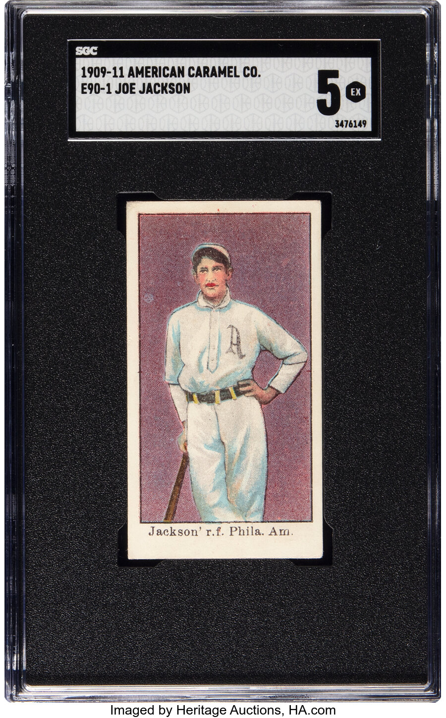 1909-11 E90-1 American Caramel Joe Jackson SGC EX 5 - Only Two Higher! - From The Rounders Collection