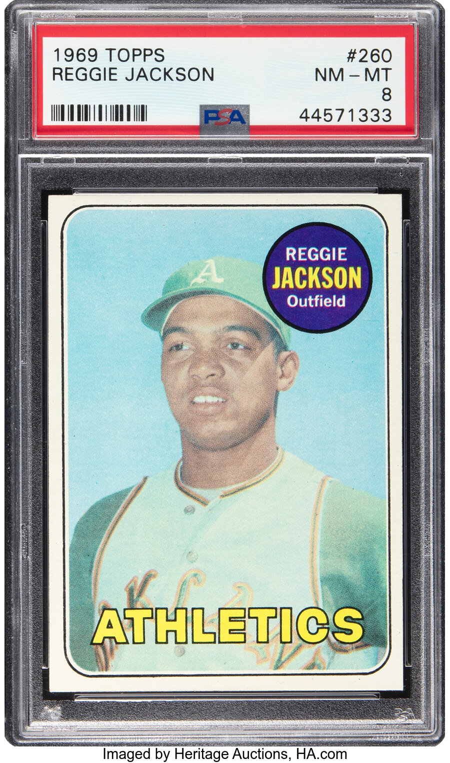 1969 Topps Reggie Jackson Rookie #260 PSA NM-MT 8