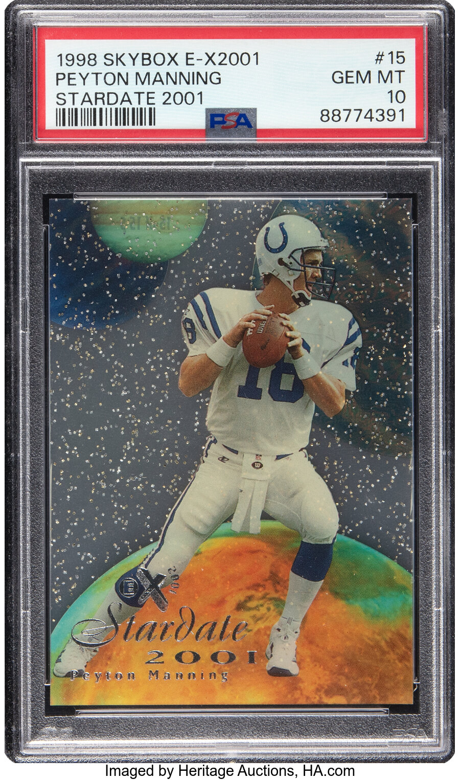 1998 SkyBox E-X2001 Peyton Manning (Stardate 2001) #15 PSA Gem Mint 10