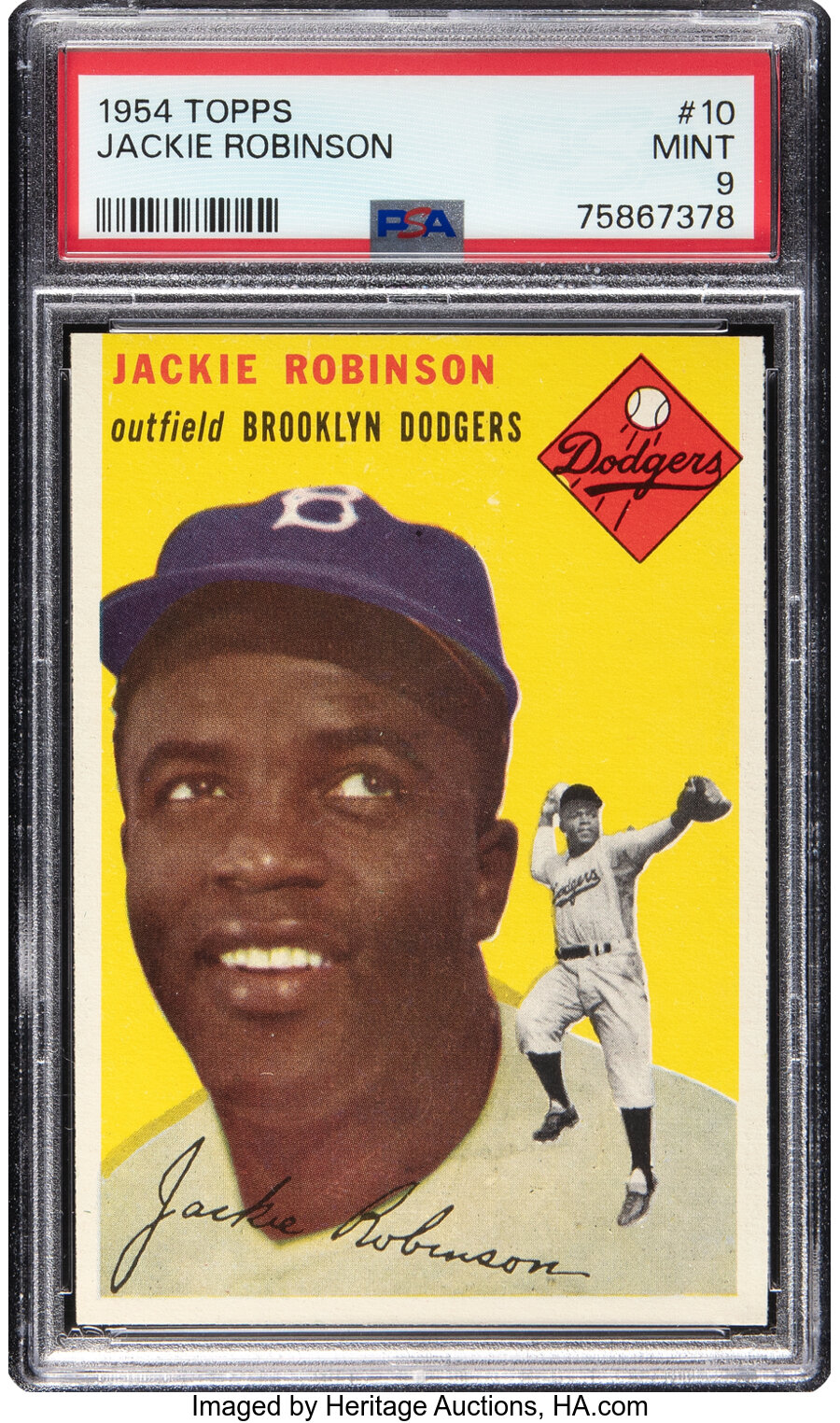 1954 Topps Jackie Robinson #10 PSA Mint 9