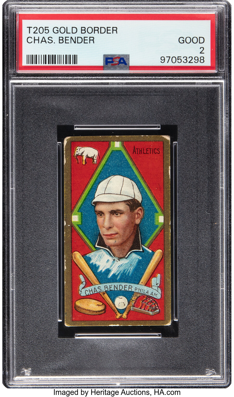 1911 T205 Gold Border Chief Bender PSA Good 2