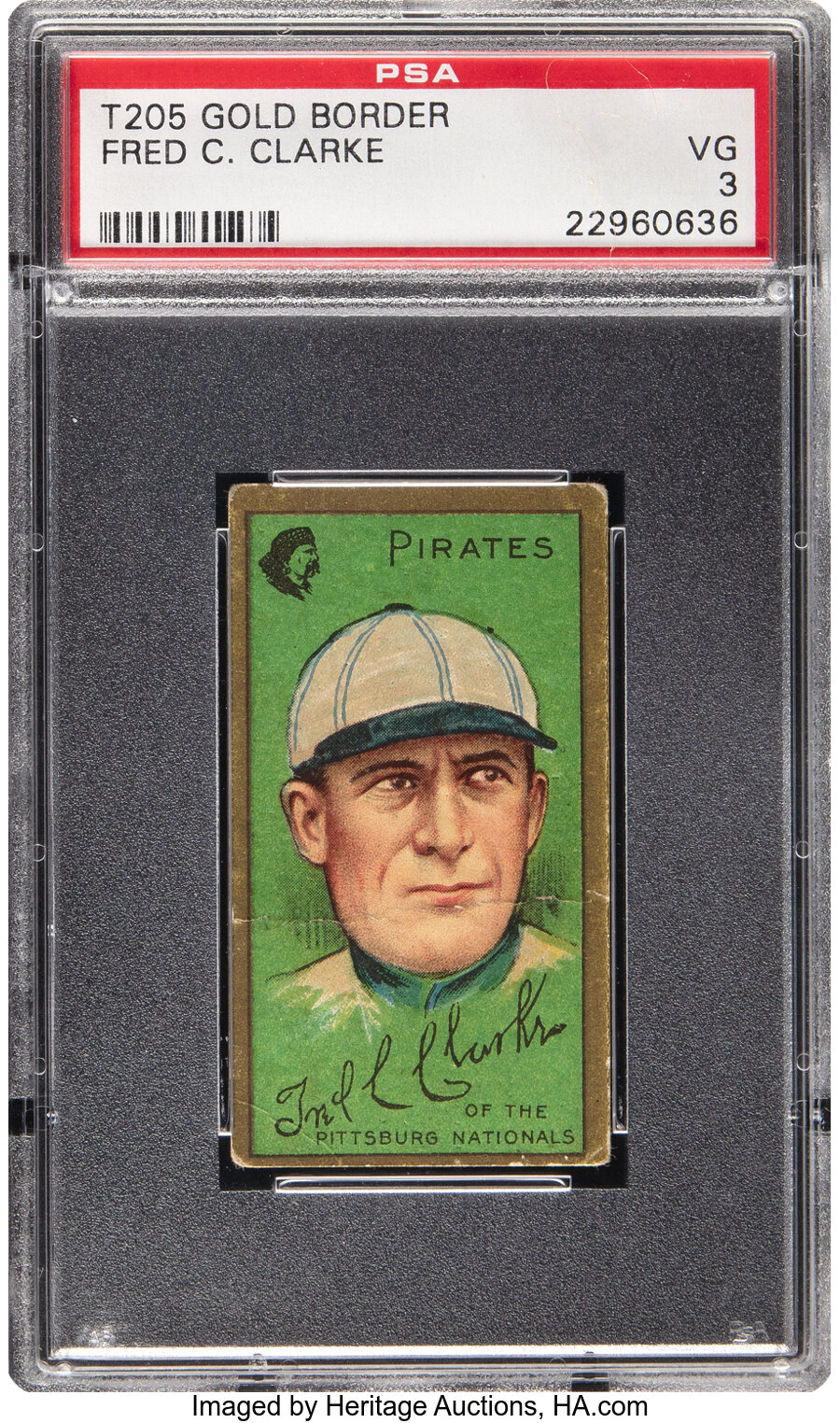 1911 T205 Piedmont Fred C. Clarke PSA VG 3