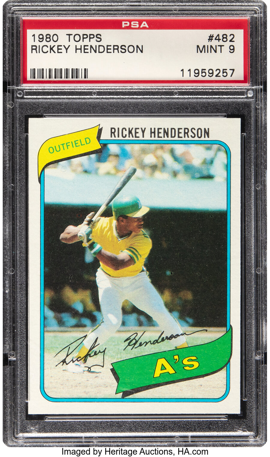 1980 Topps Rickey Henderson Rookie #482 PSA Mint 9