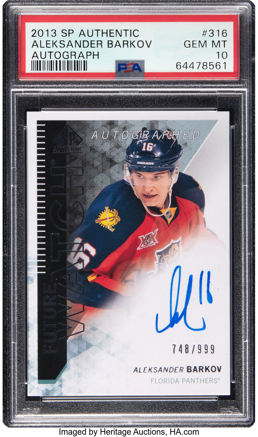 2013 SP Authentic Aleksander Barkov (Autograph) #316 PSA Gem Mint 10 - Serial #'d 748/999