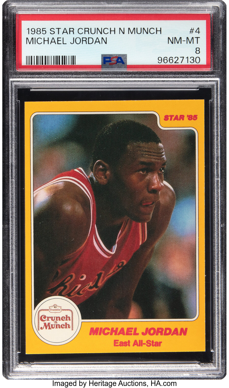 1985 Star Crunch 'n' Munch Michael Jordan #4 PSA NM-MT 8 - Only One Higher!