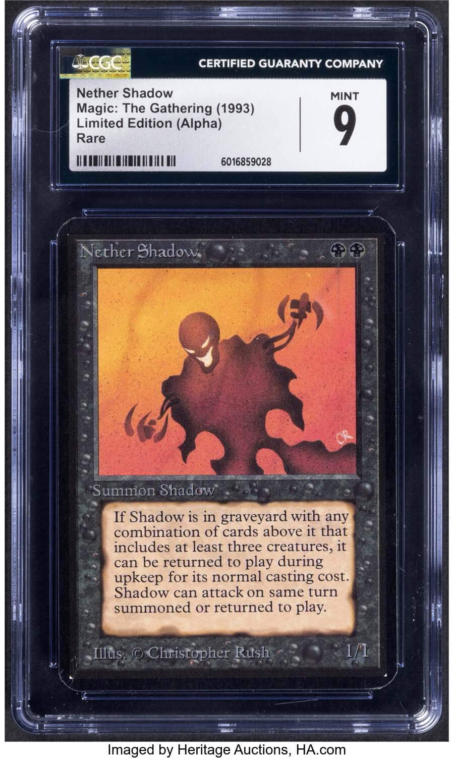 Magic: The Gathering Nether Shadow Limited Edition (Alpha) CGC Trading Card Game Mint 9 (Wizards of the Coast, 1993) Rare