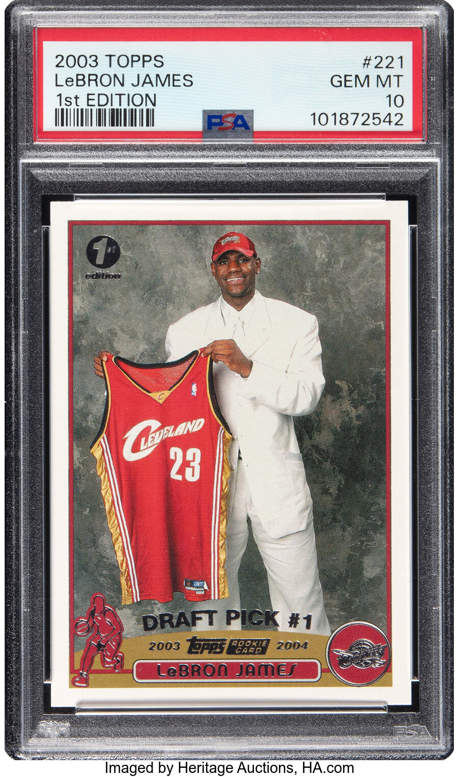 2003 Topps LeBron James (1st Edition) Rookie #221 PSA Gem Mint 10