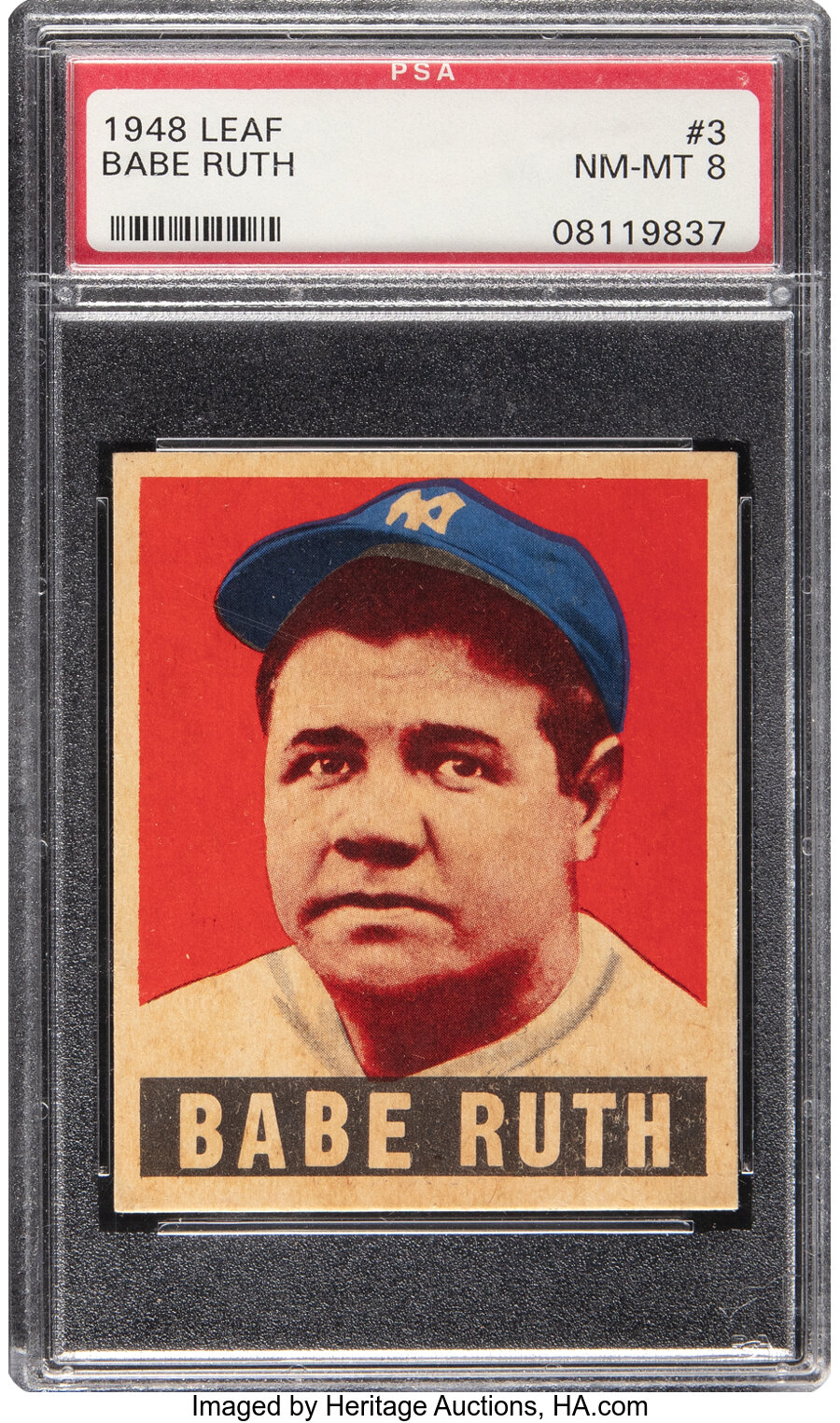 1948 Leaf Babe Ruth #3 PSA NM-MT 8