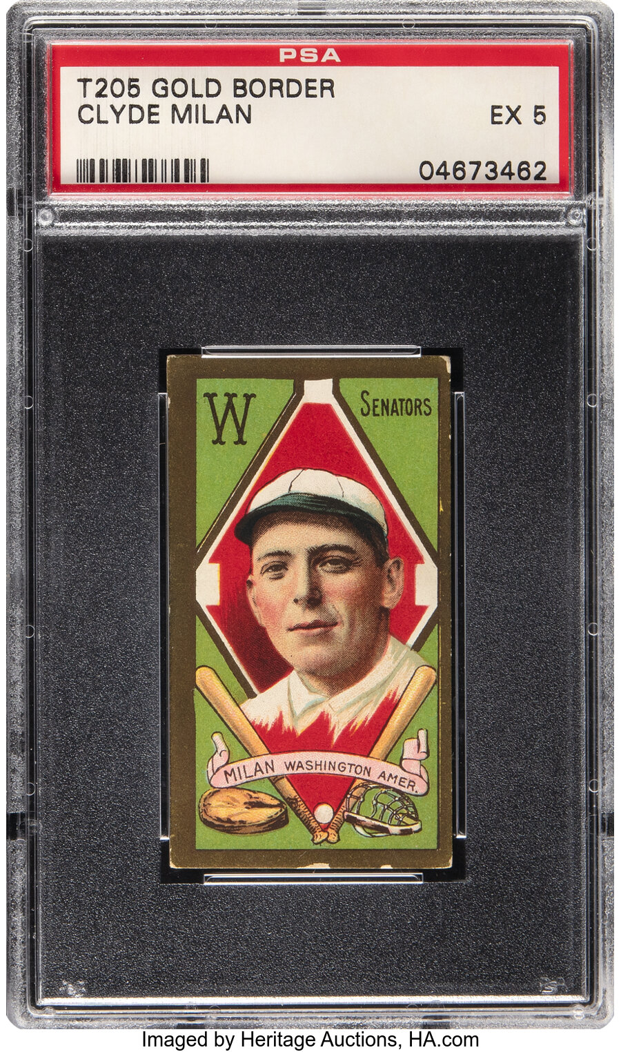 1911 T205 Hassan Clyde Milan PSA EX 5