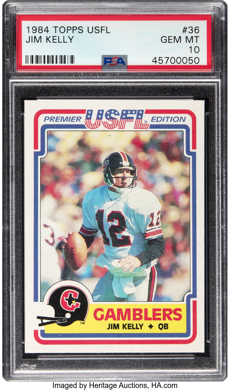 1984 Topps USFL Jim Kelly Rookie #36 PSA Gem Mint 10