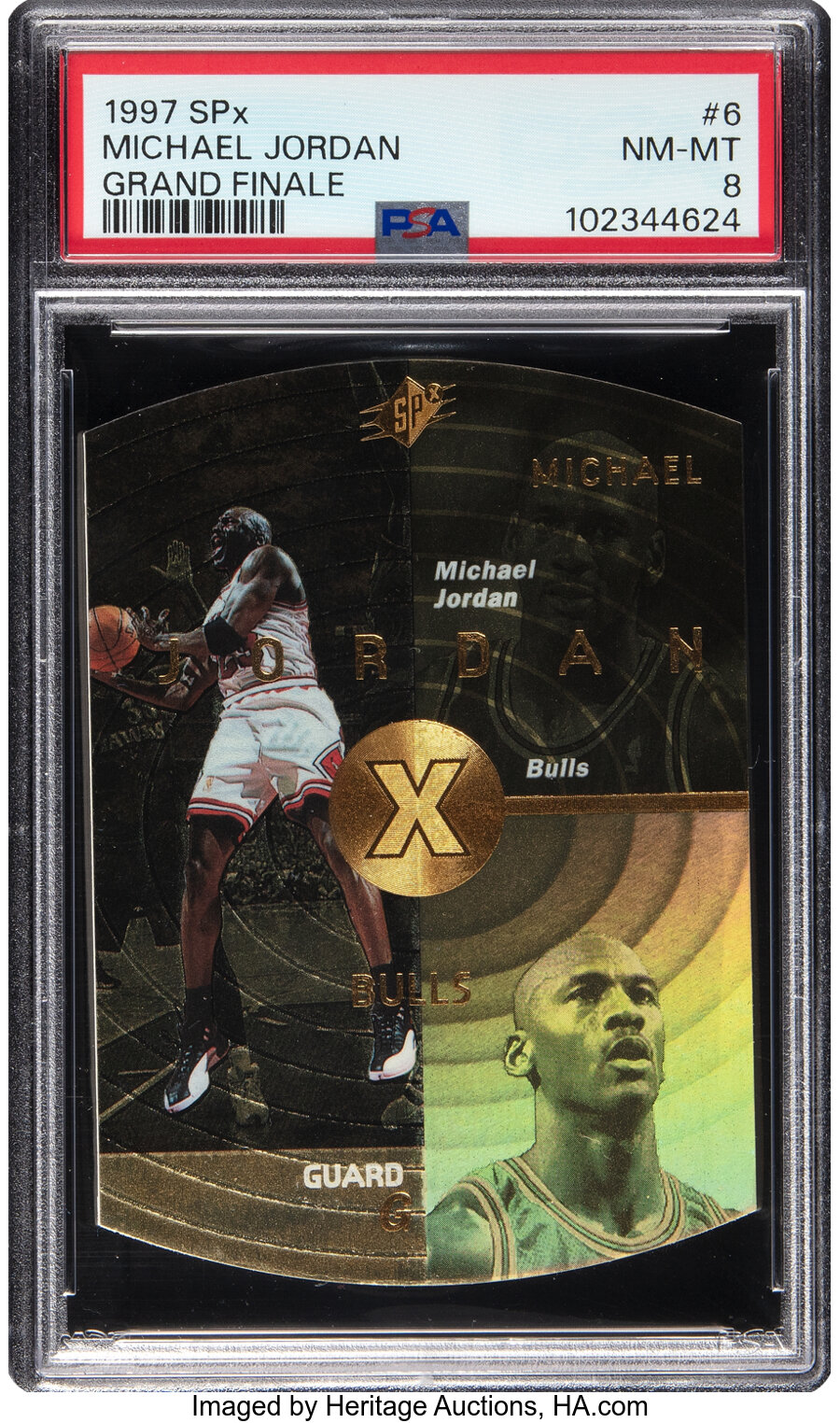 1997 Upper Deck SPx Michael Jordan (Grand Finale) #6 PSA NM-MT 8 - #'d 25/50