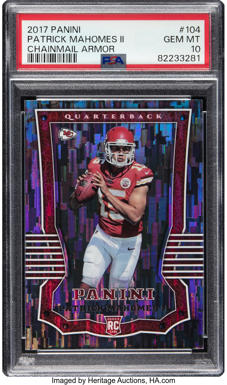 2017 Panini Patrick Mahomes II (Chainmail Armor) #104 PSA Gem Mint 10