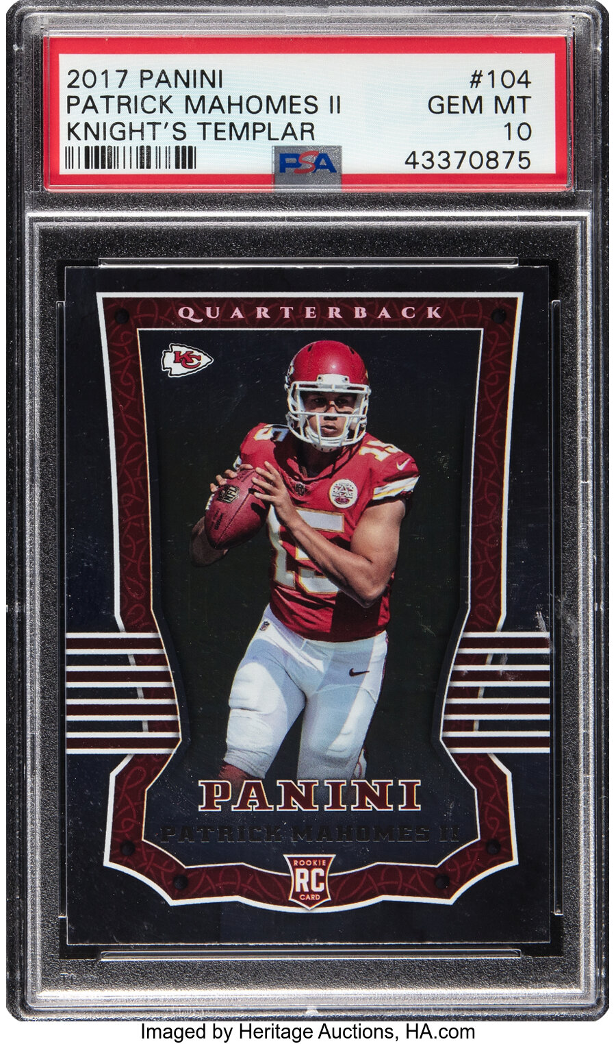 2017 Panini Patrick Mahomes II (Knight's Templar) #104 PSA Gem Mint 10