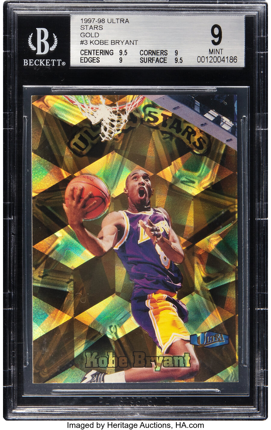 1997 Fleer Ultra Stars Kobe Bryant (Gold) #3 BGS Mint 9