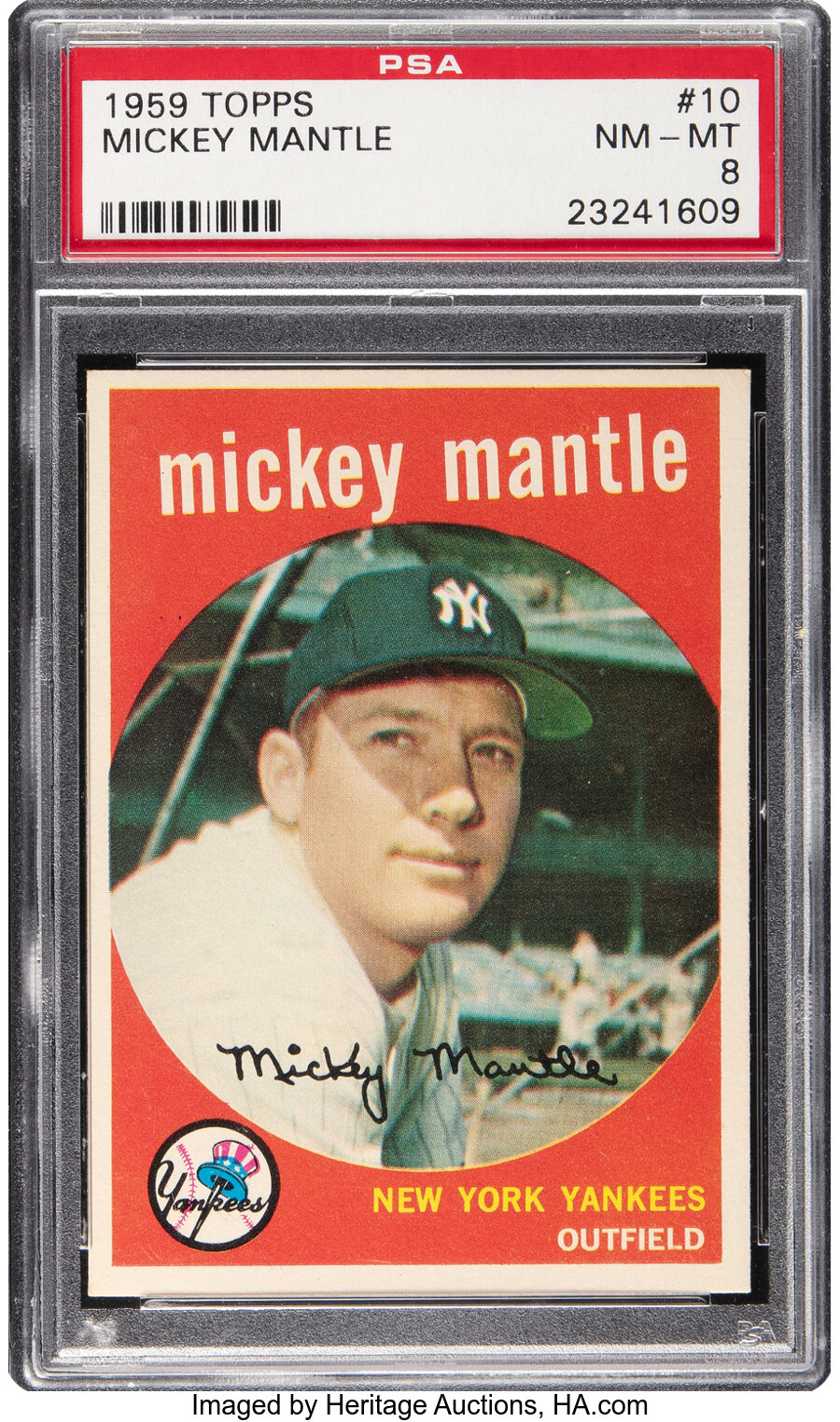 1959 Topps Mickey Mantle #10 PSA NM-MT 8