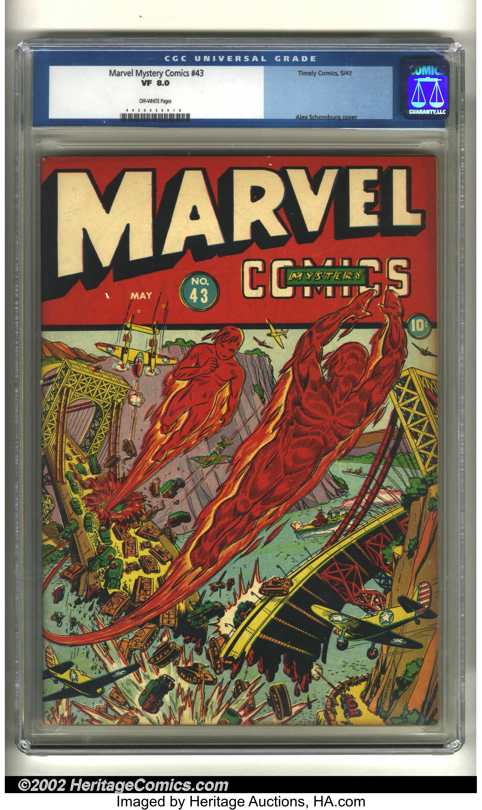 Marvel Mystery Comics 43 Timely 1943 Cgc Vf 8 0 Off White Pages Lot 5161 Heritage Auctions