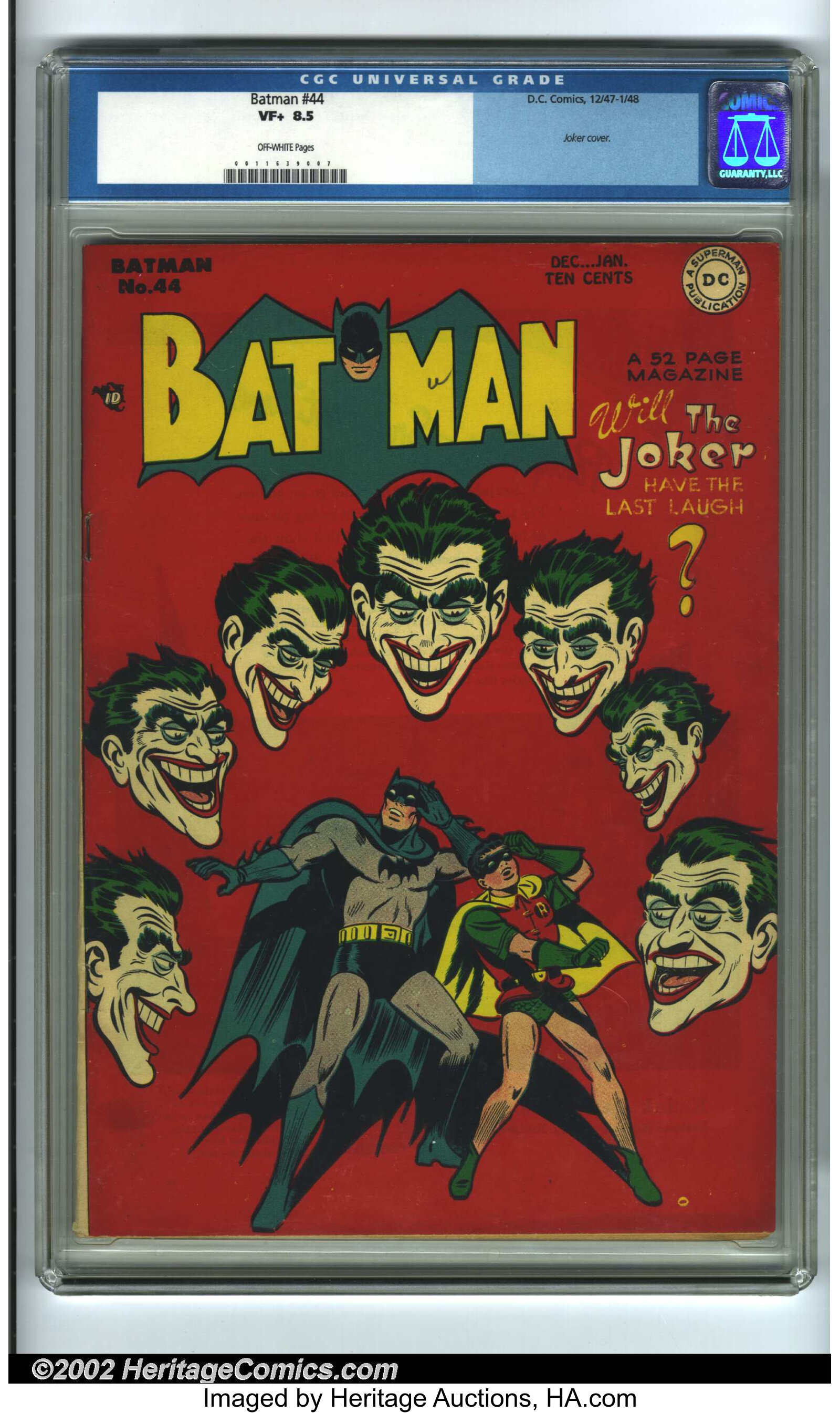 Batman 44 Dc 1947 Cgc Vf 8 5 Off White Pages Multiple Joker Lot 5437 Heritage Auctions