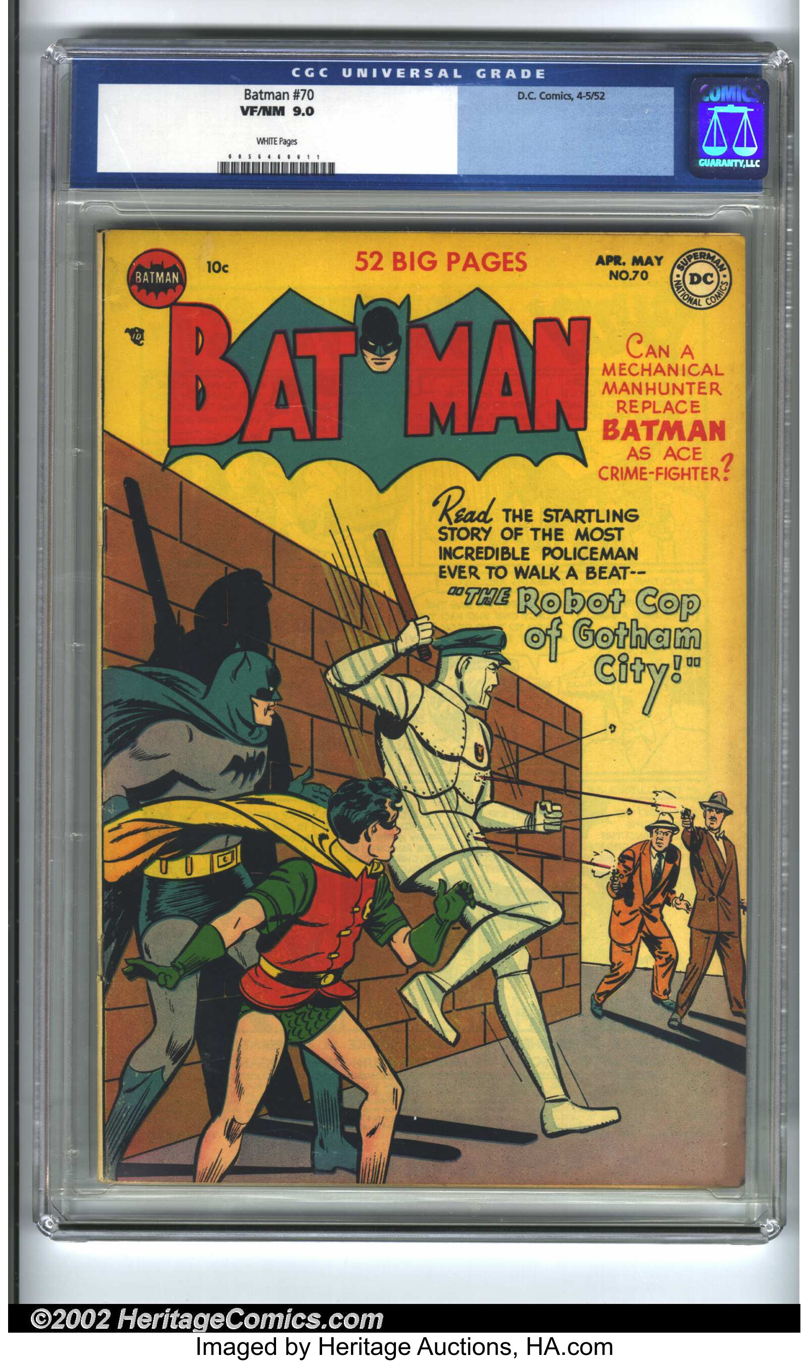 Batman #70 (DC, 1952) CGC VF/NM  White pages. Will Batman be | Lot #5446  | Heritage Auctions