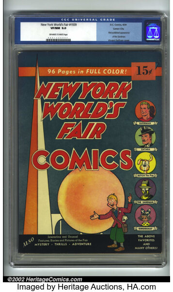 Golden Age (1938-1955):Superhero, New York World's Fair Comics #nn Carson City pedigree (1939 Edition) (DC, 1939) CGC VF/NM 9.0 Off-white to white pages. This...