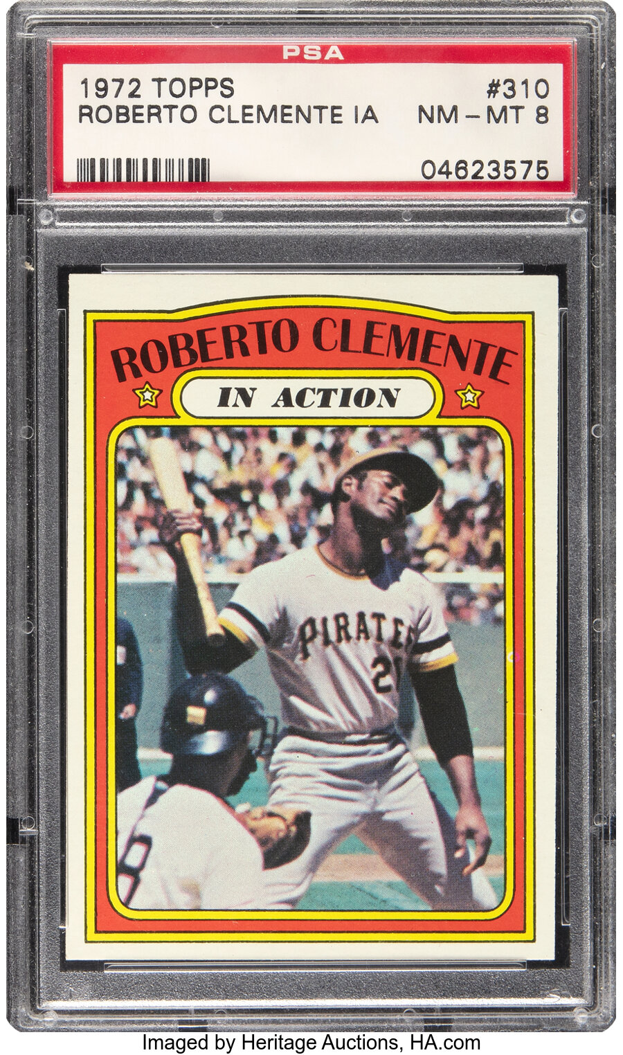 1972 Topps Roberto Clemente (In Action) #310 PSA NM-MT 8