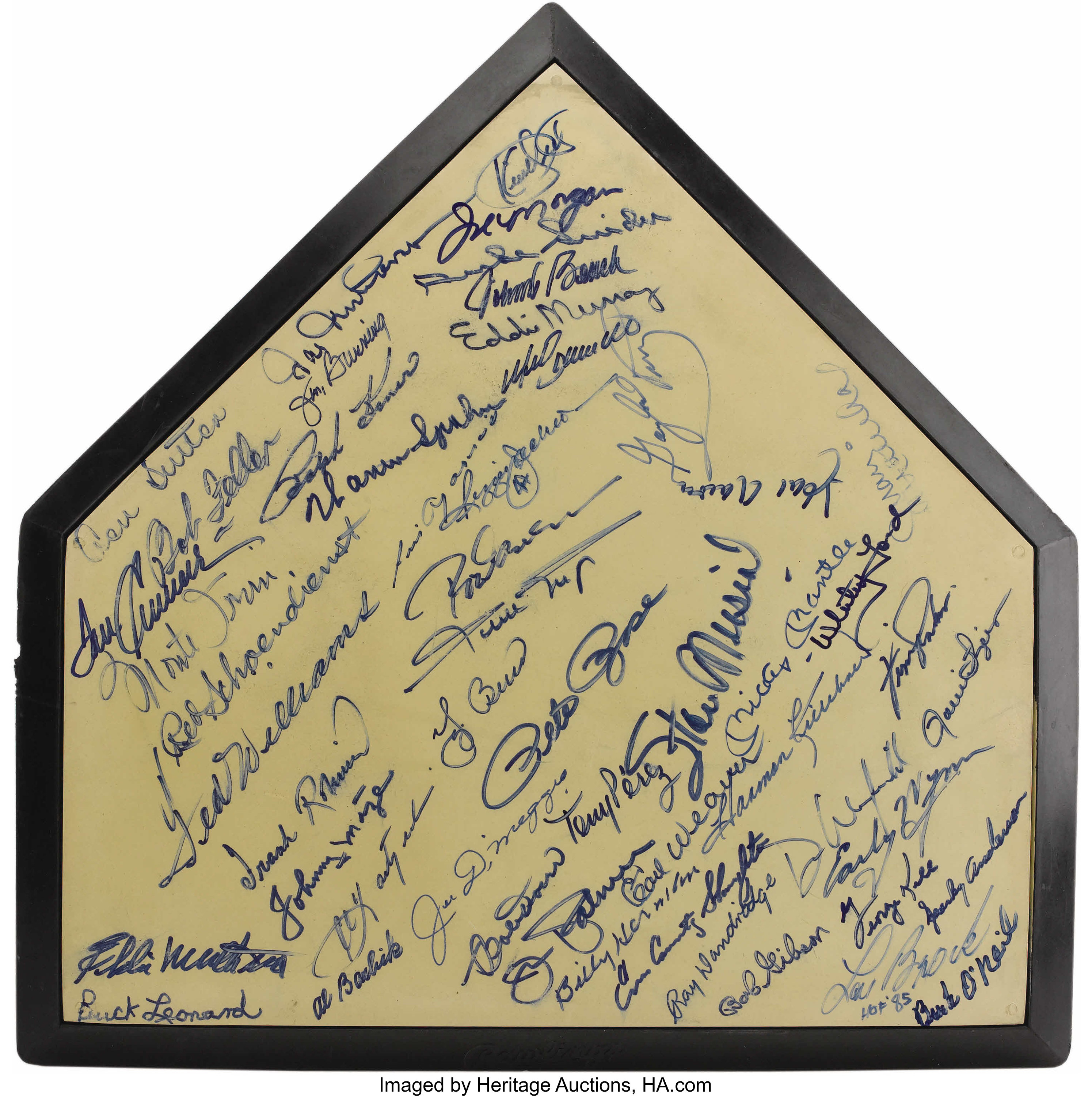1980 S Hall Of Famers Stars Multi Signed Home Plate Exceptional Lot 19227 Heritage Auctions