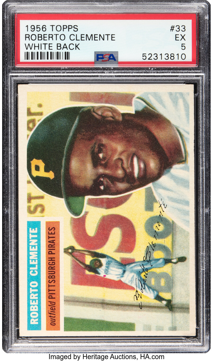 1956 Topps Roberto Clemente (White Back) #33 PSA EX 5