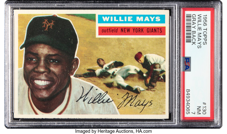 1956 Topps Willie Mays (Gray Back) #130 PSA NM 7