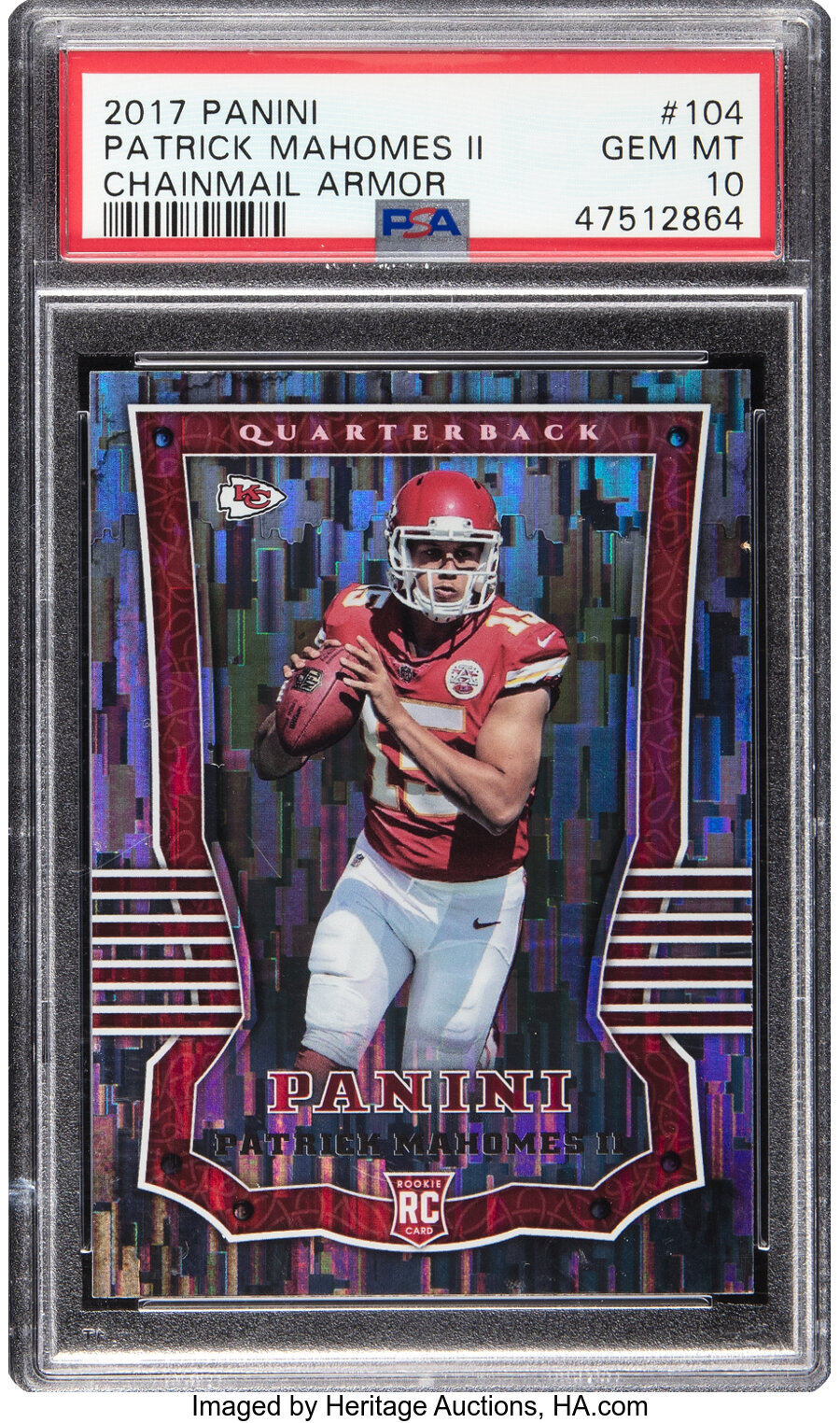 2017 Panini Patrick Mahomes II (Chainmail Armor) Rookie #104 PSA Gem Mint 10