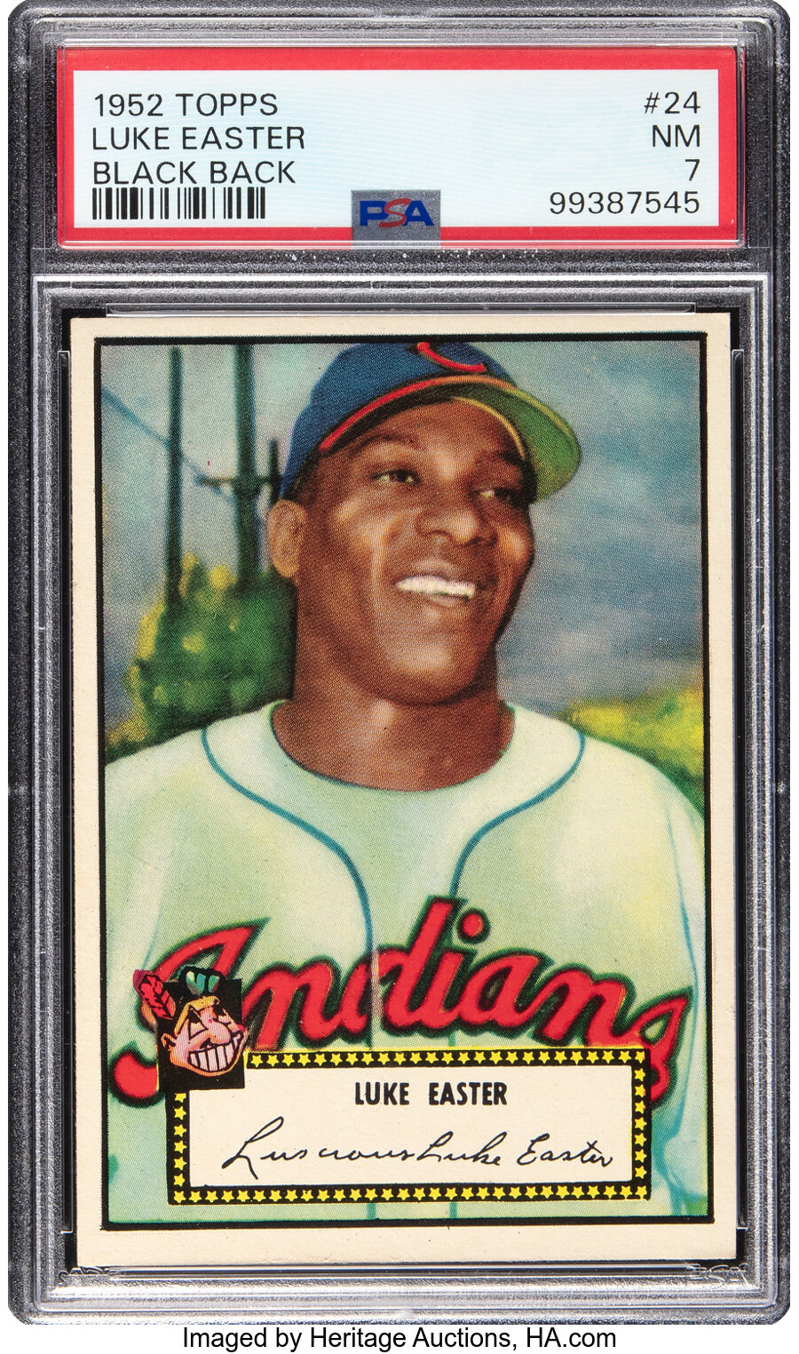 1952 Topps Luke Easter (Black Back) #24 PSA NM 7