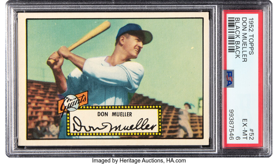 1952 Topps Don Mueller (Black Back) #52 PSA EX-MT 6