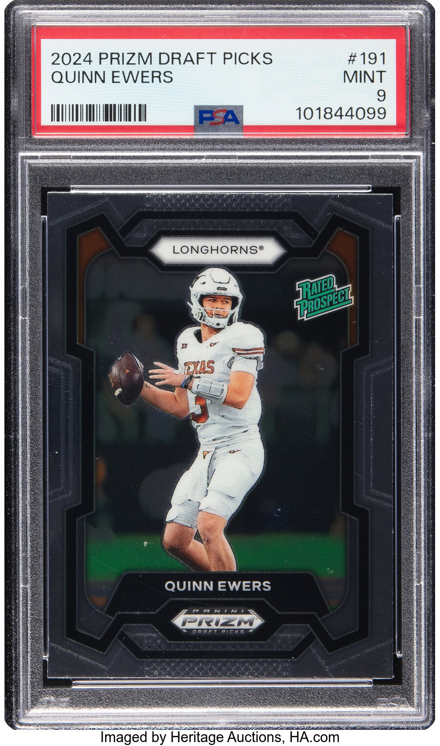 2024 Panini Prizm Draft Picks Quinn Ewers #191 PSA Mint 9
