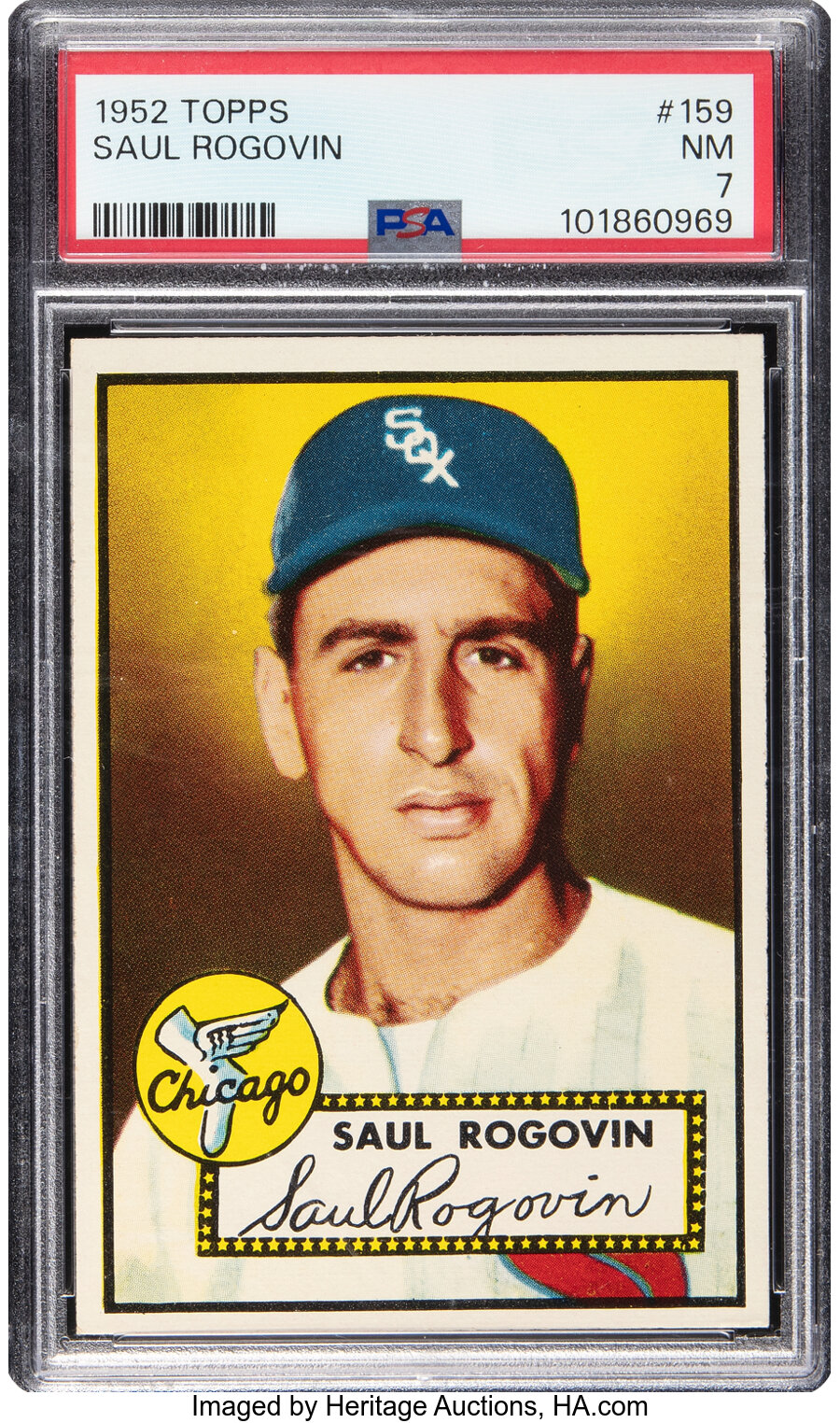 1952 Topps Saul Rogovin #159 PSA NM 7