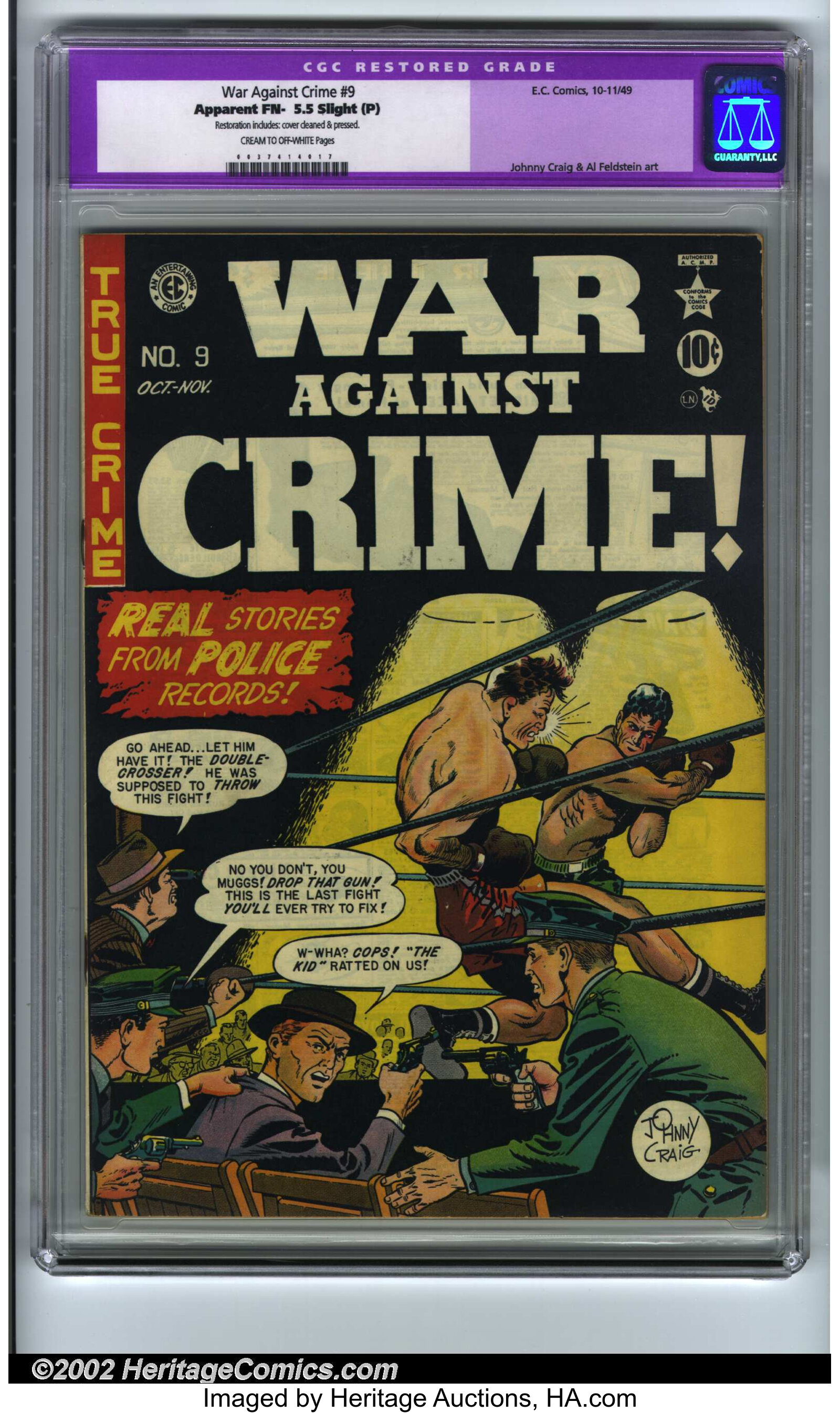 War Against Crime 9 Ec 1949 Cgc Apparent Fn 5 5 Slight P Lot Heritage Auctions