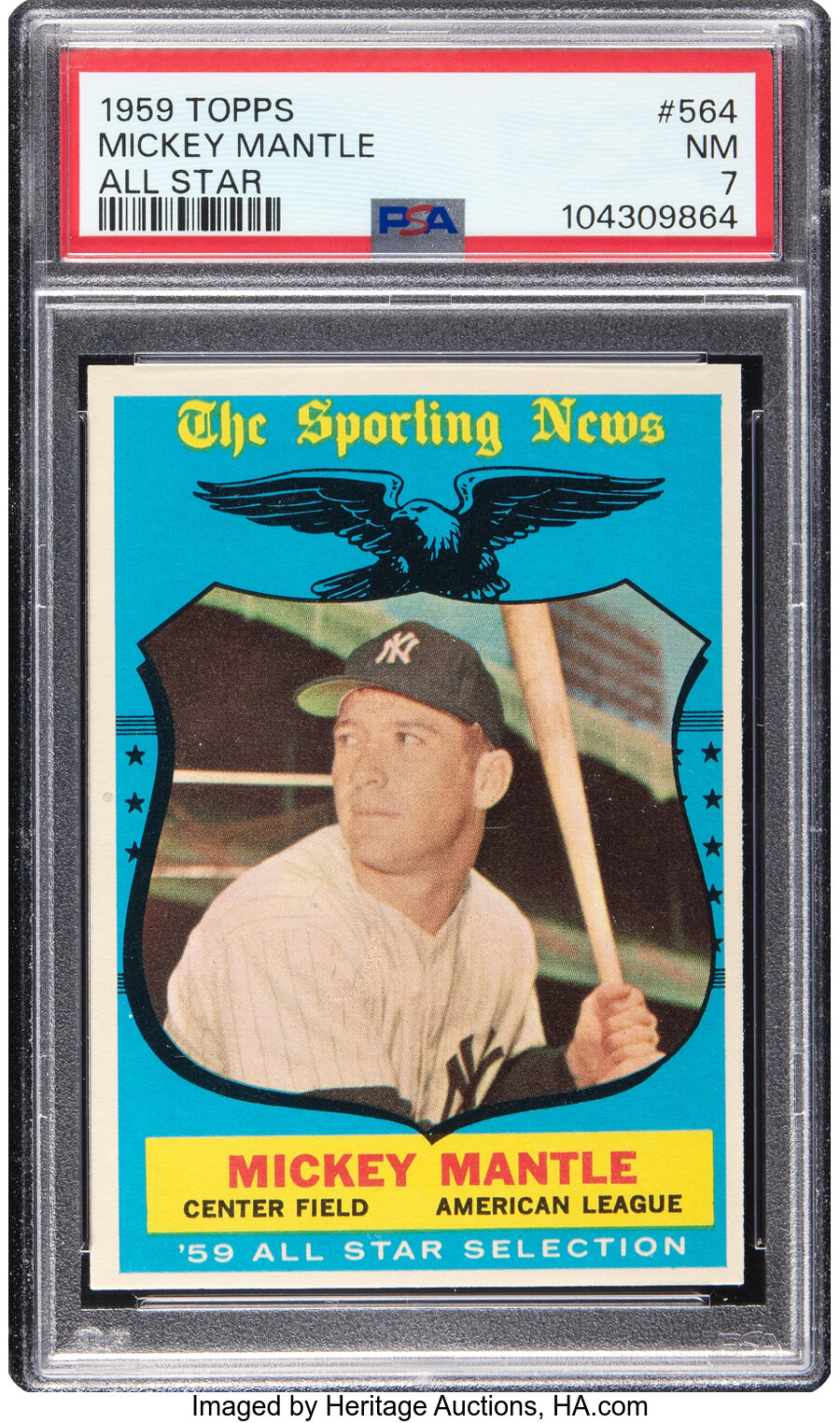 1959 Topps Mickey Mantle (All Star) #564 PSA NM 7