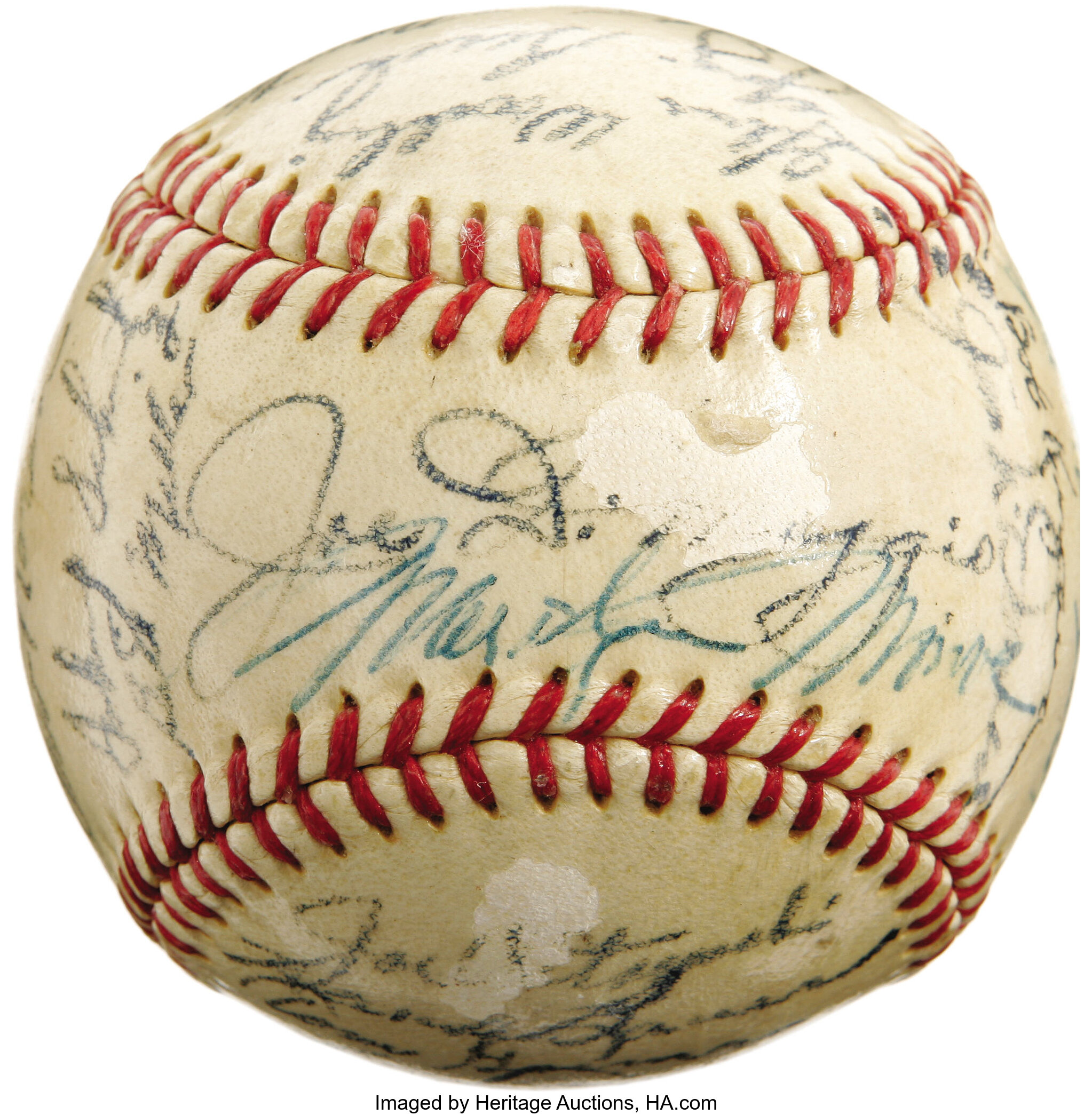 1952 St. Louis Browns Team-Signed OAL (Harridge) Baseball -18