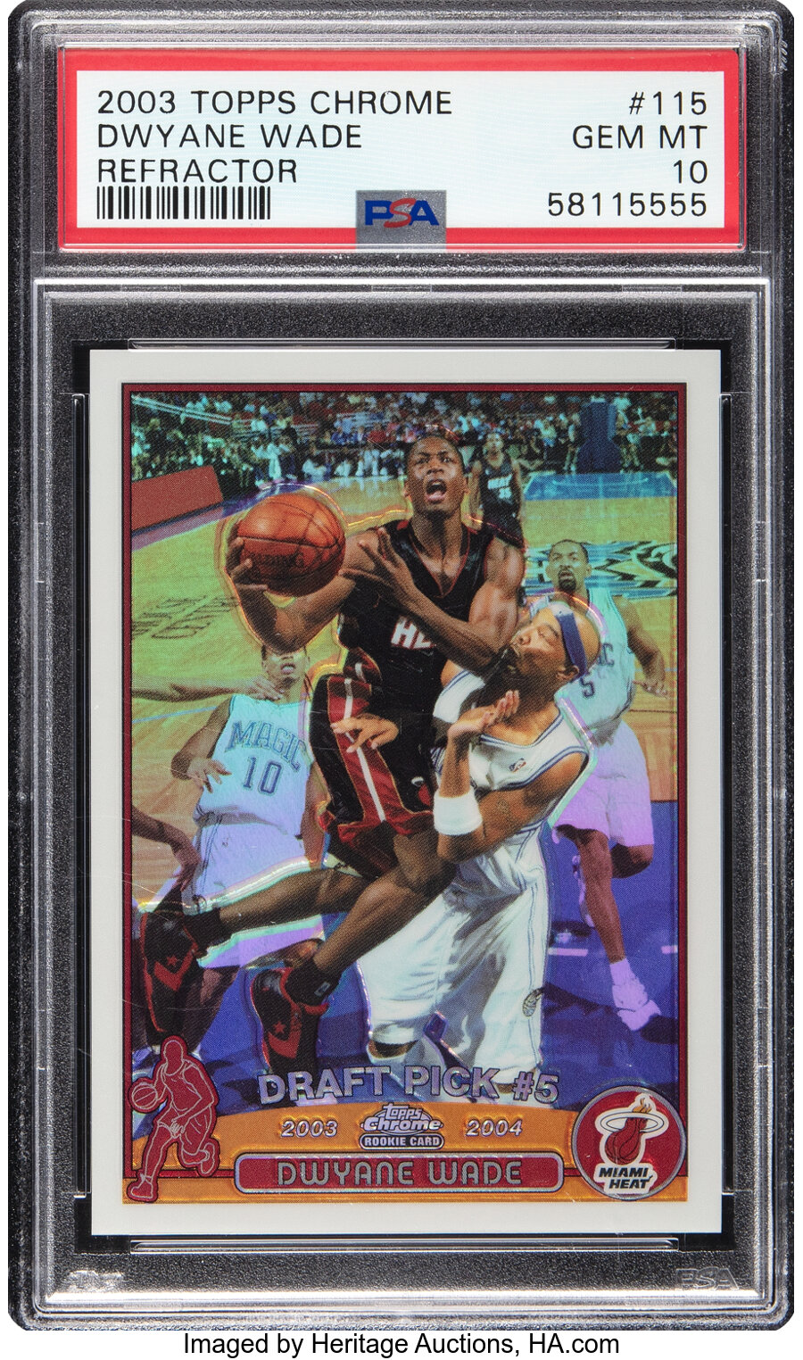 2003 Topps Chrome Dwyane Wade (Refractor) Rookie #115 PSA Gem Mint 10
