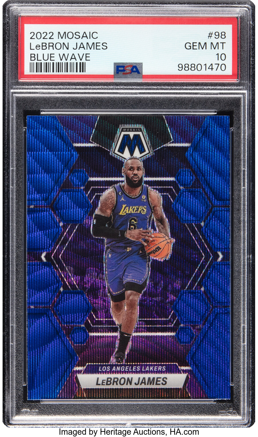 2022 Panini Mosaic Lebron James (Blue Wave) #98 PSA Gem Mint 10