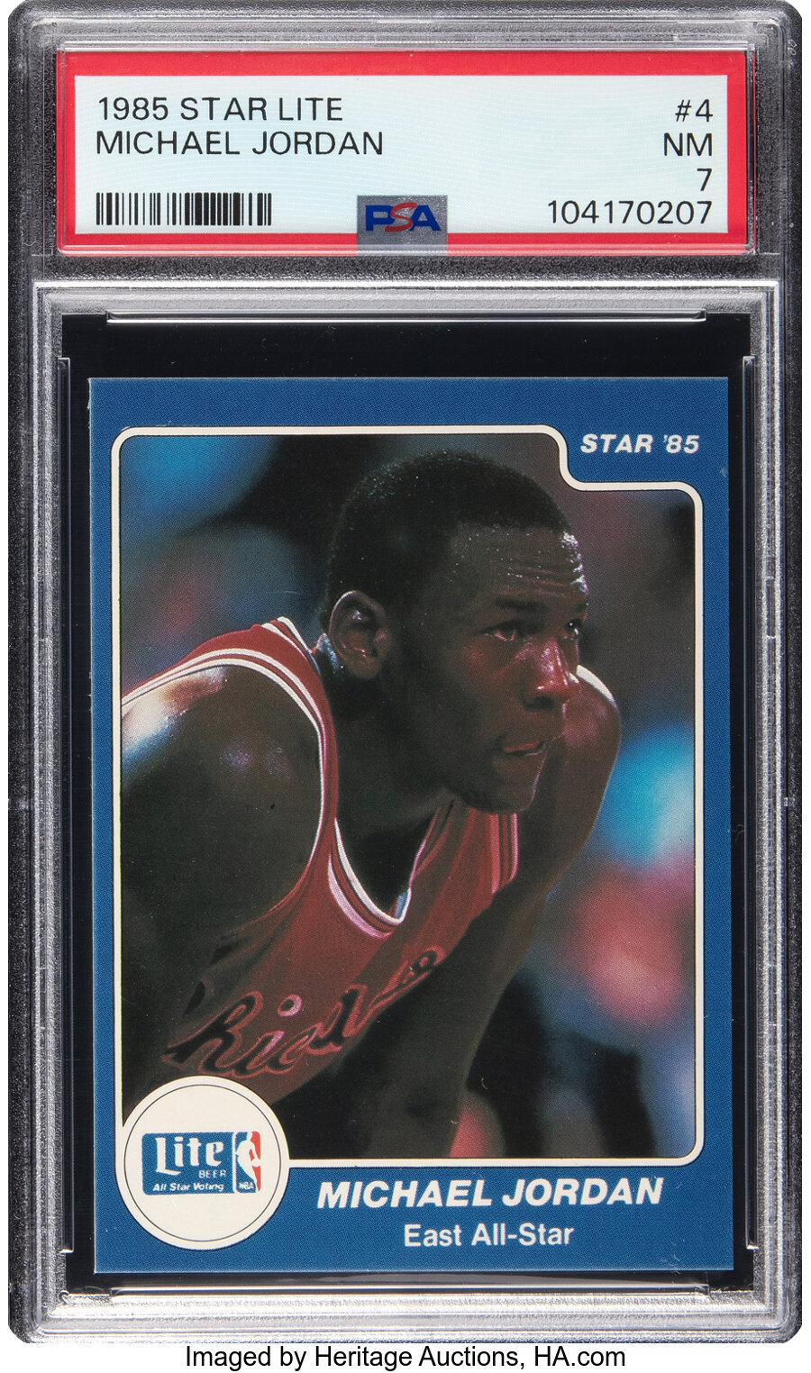 1985 Star Co. Lite Michael Jordan #4 PSA NM 7