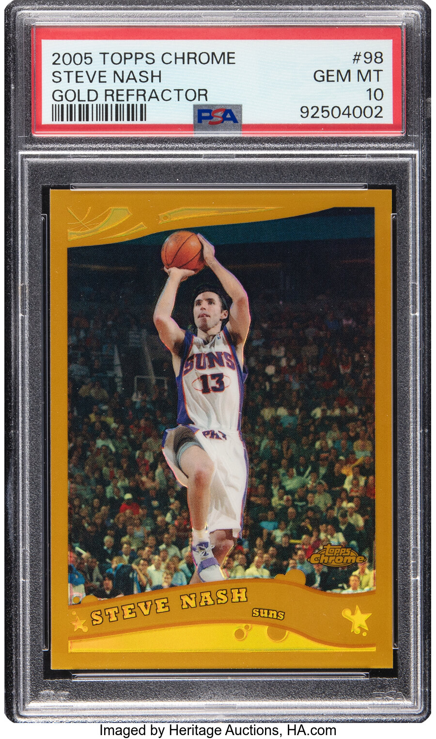 2005 Topps Chrome Steve Nash (Gold Refractor) #98 PSA Gem Mint 10 - #'d 63/99