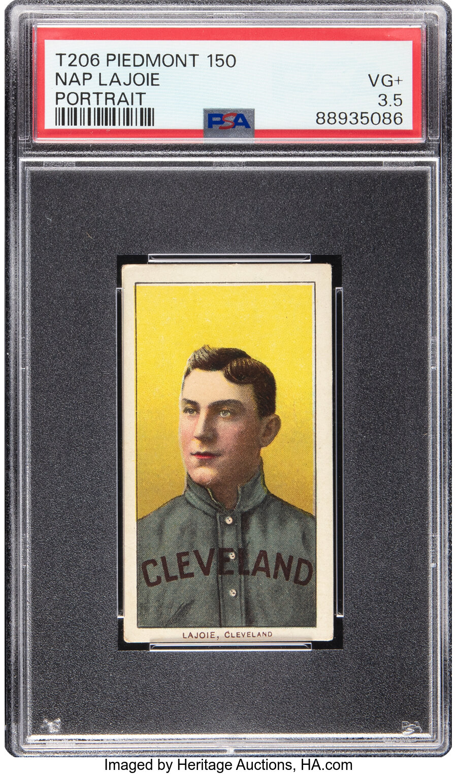 1909-11 T206 Piedmont 150 Napoleon Lajoie (Portrait) PSA VG+ 3.5