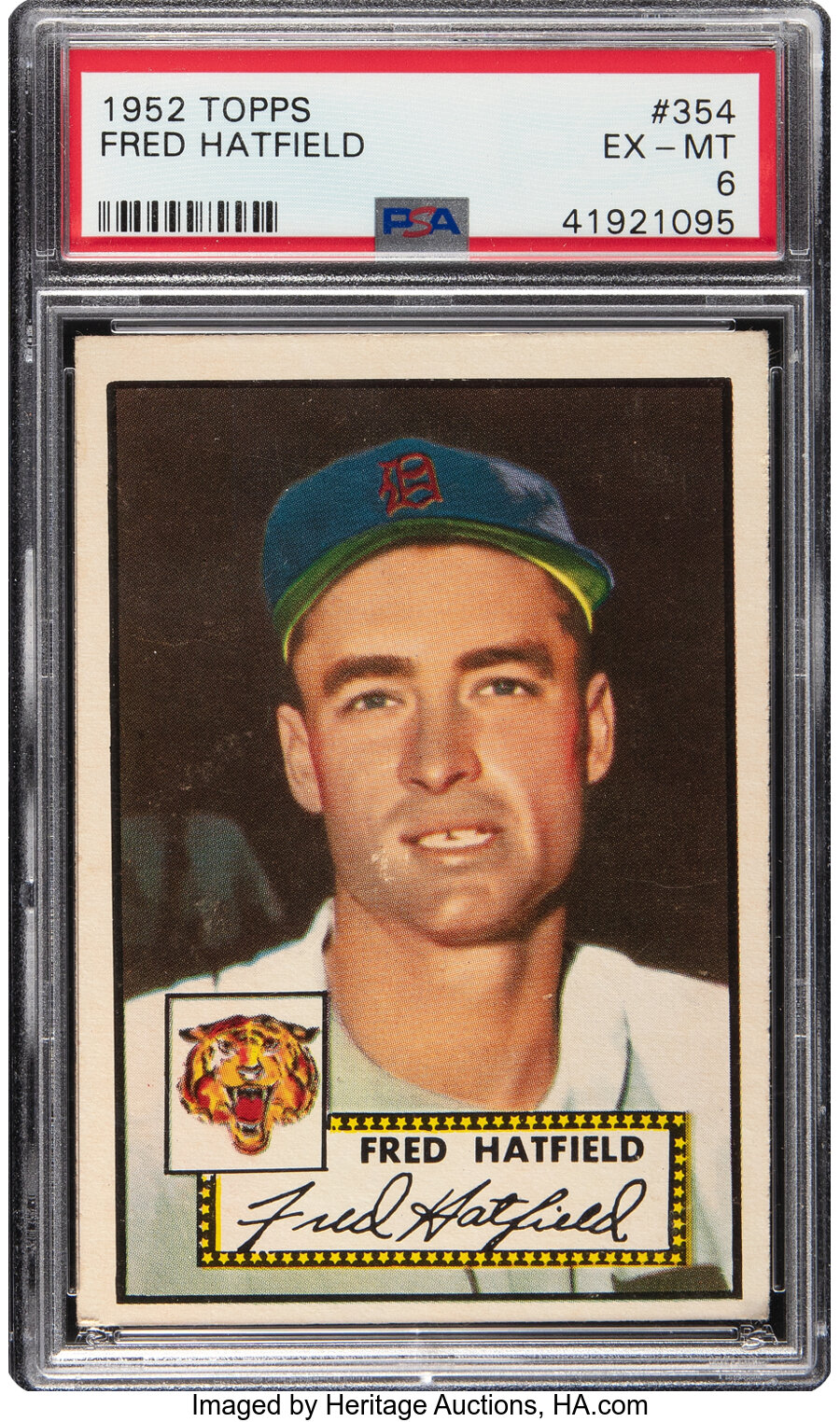 1952 Topps Fred Hatfield #354 PSA EX-MT 6