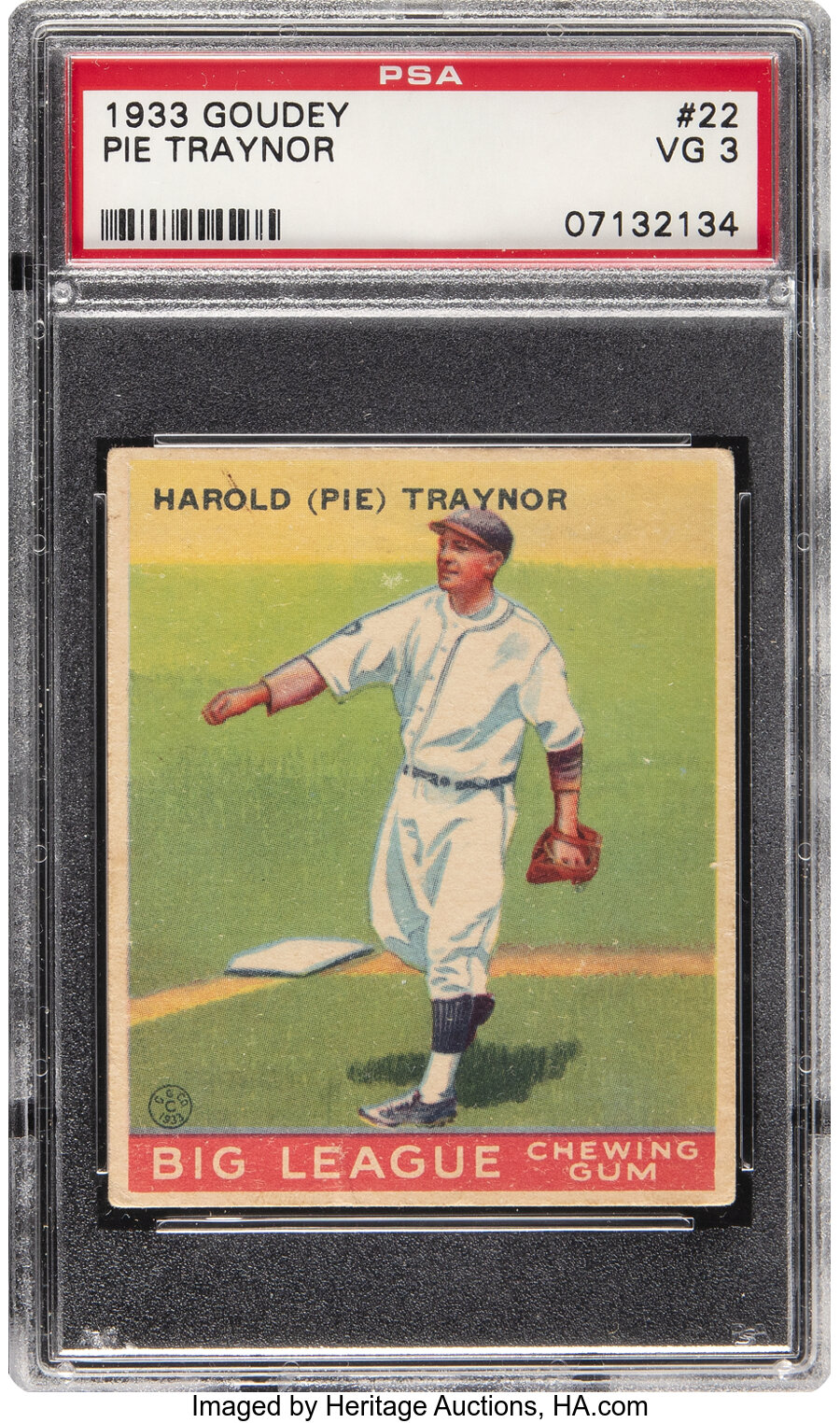 1933 Goudey Pie Traynor #22 PSA VG 3