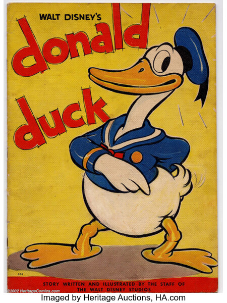 Platinum Age (1897-1937):Miscellaneous, Walt Disney's Donald Duck Linen (Whitman, 1935). This, the first book devoted to Donald Duck, was written and illustrated by...