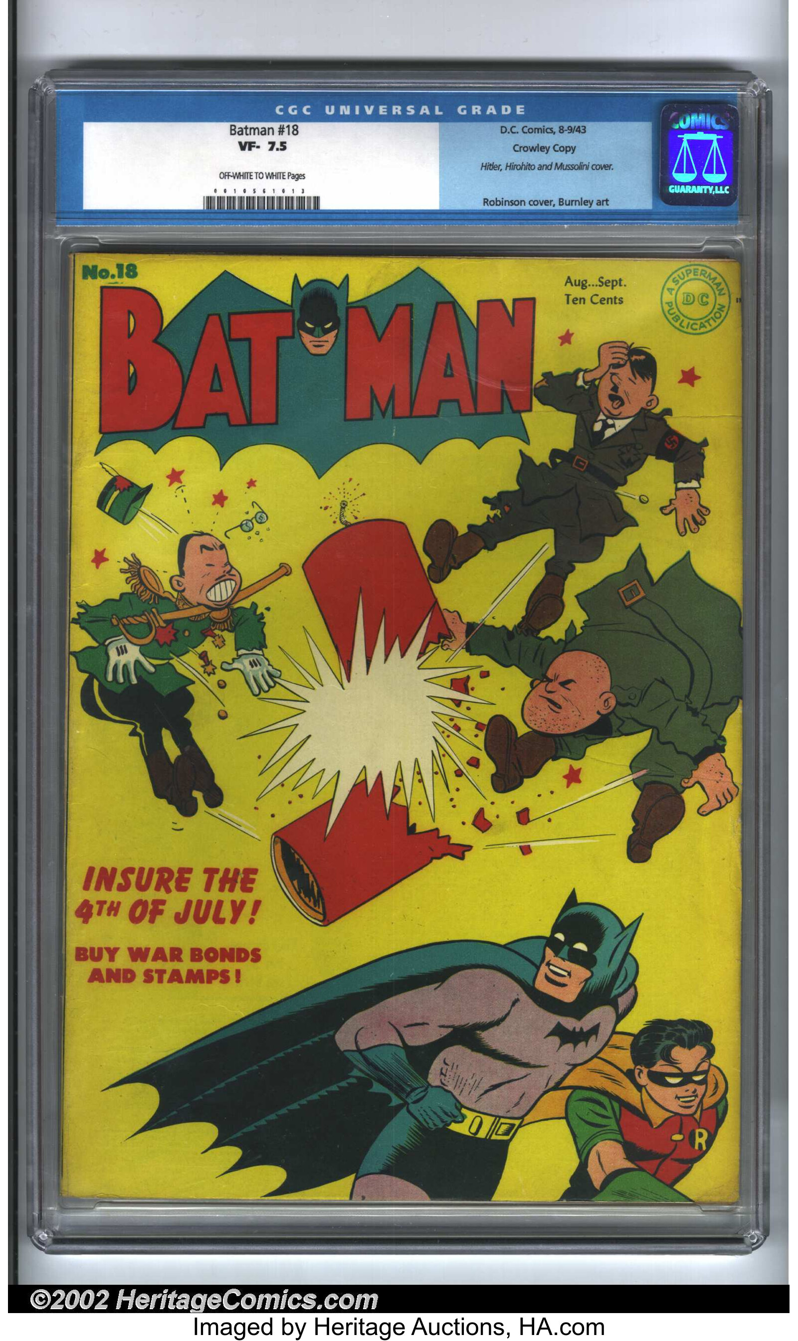 Batman #18 Crowley pedigree (DC, 1943). One of the most sought after | Lot  #6915 | Heritage Auctions