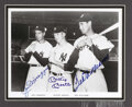 Joe DiMaggio, Mickey Mantle & Ted Williams Autographed Framed 8x10 Pho