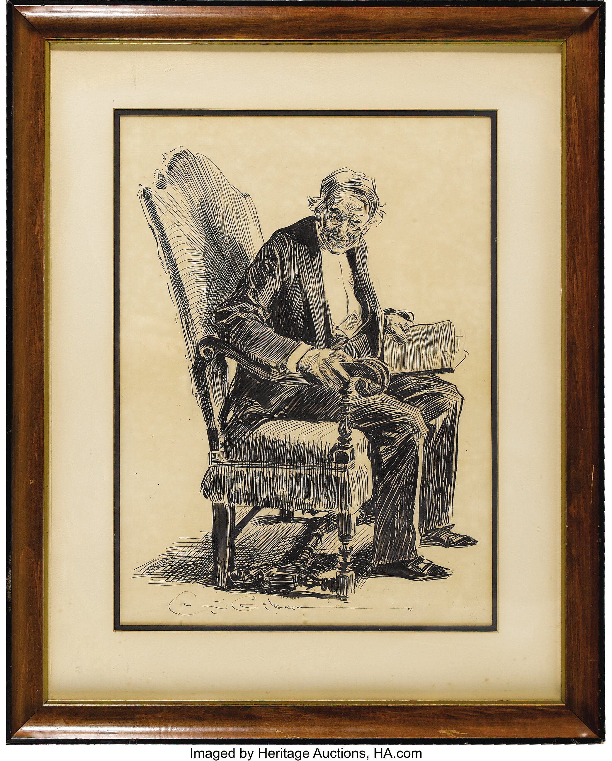 CHARLES DANA GIBSON (American 1867 - 1944) . Untitled . Ink on | Lot ...