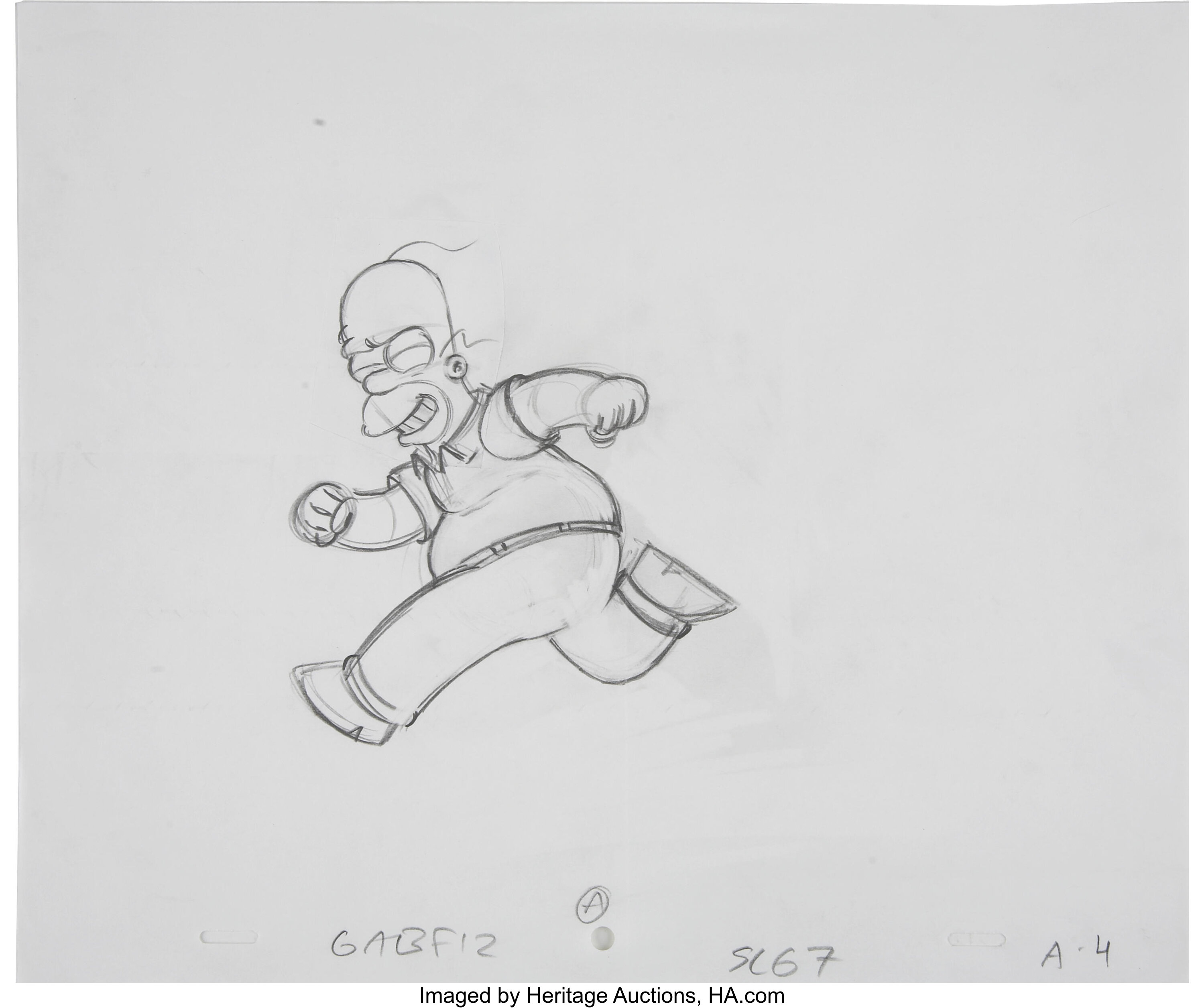 The Simpsons Homer Simpson Animation Drawing Original Art Lot Heritage Auctions